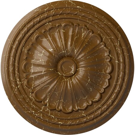 Ekena Millwork Alexa Ceiling Medallion (Fits Canopies up to 2 7/8"), 20 1/2"OD x 1 7/8"P, Smokey Topaz Crackle CM20ALSTC